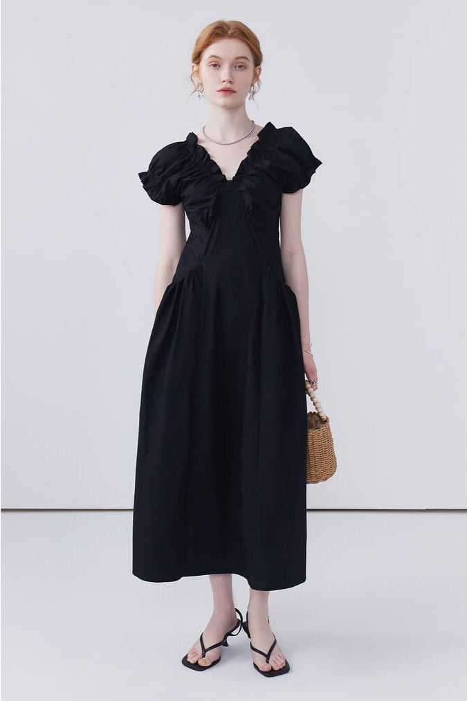 Puff Sleeve Slim Dress(全3色)