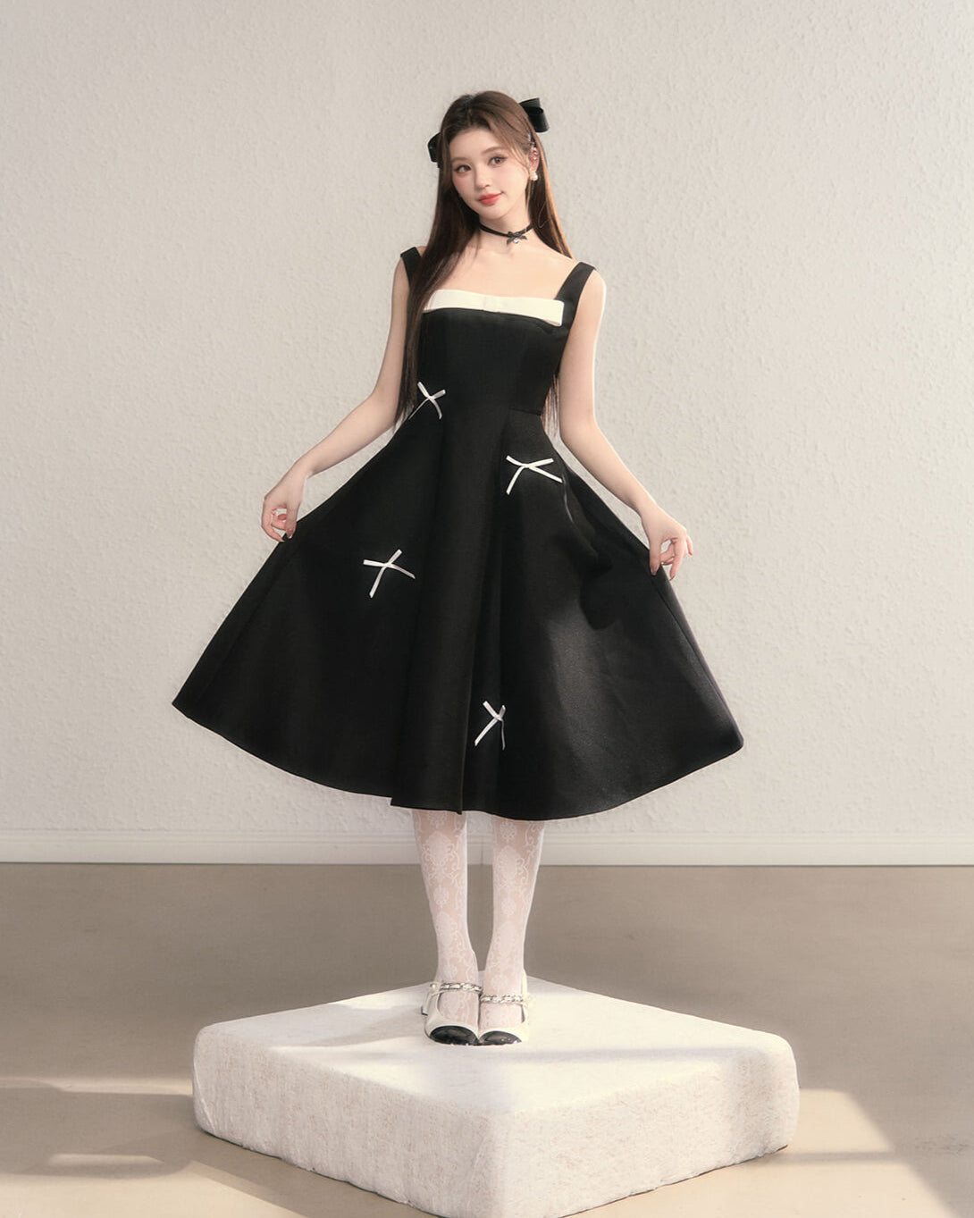 Romantic Ribbon Strap Dress(全2色)