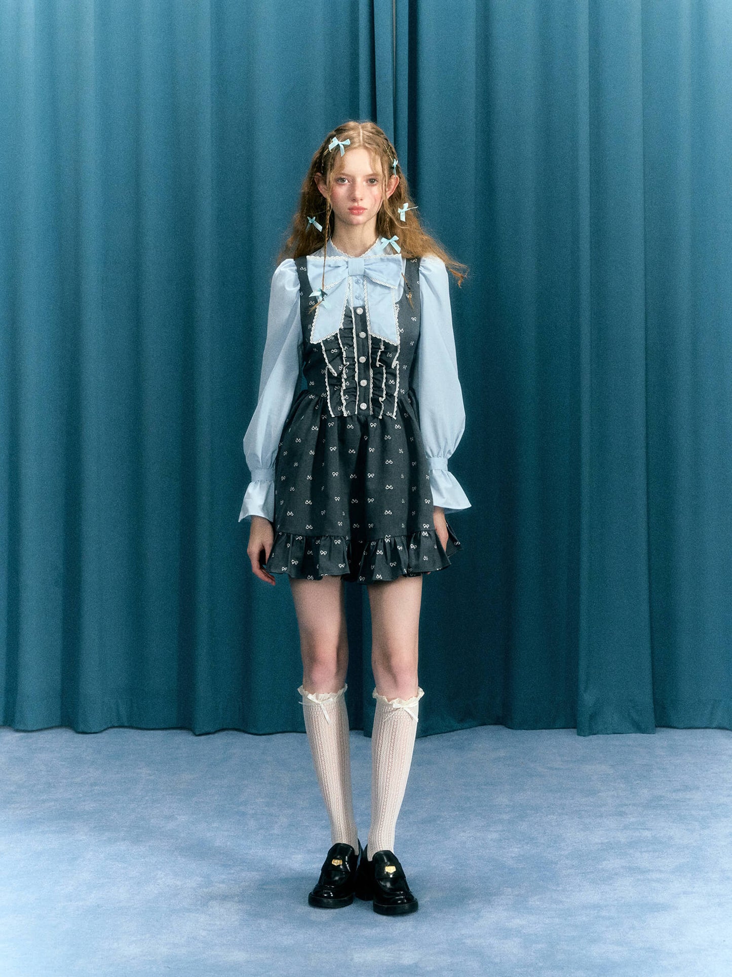 Romantic Blue Ribbon Dress