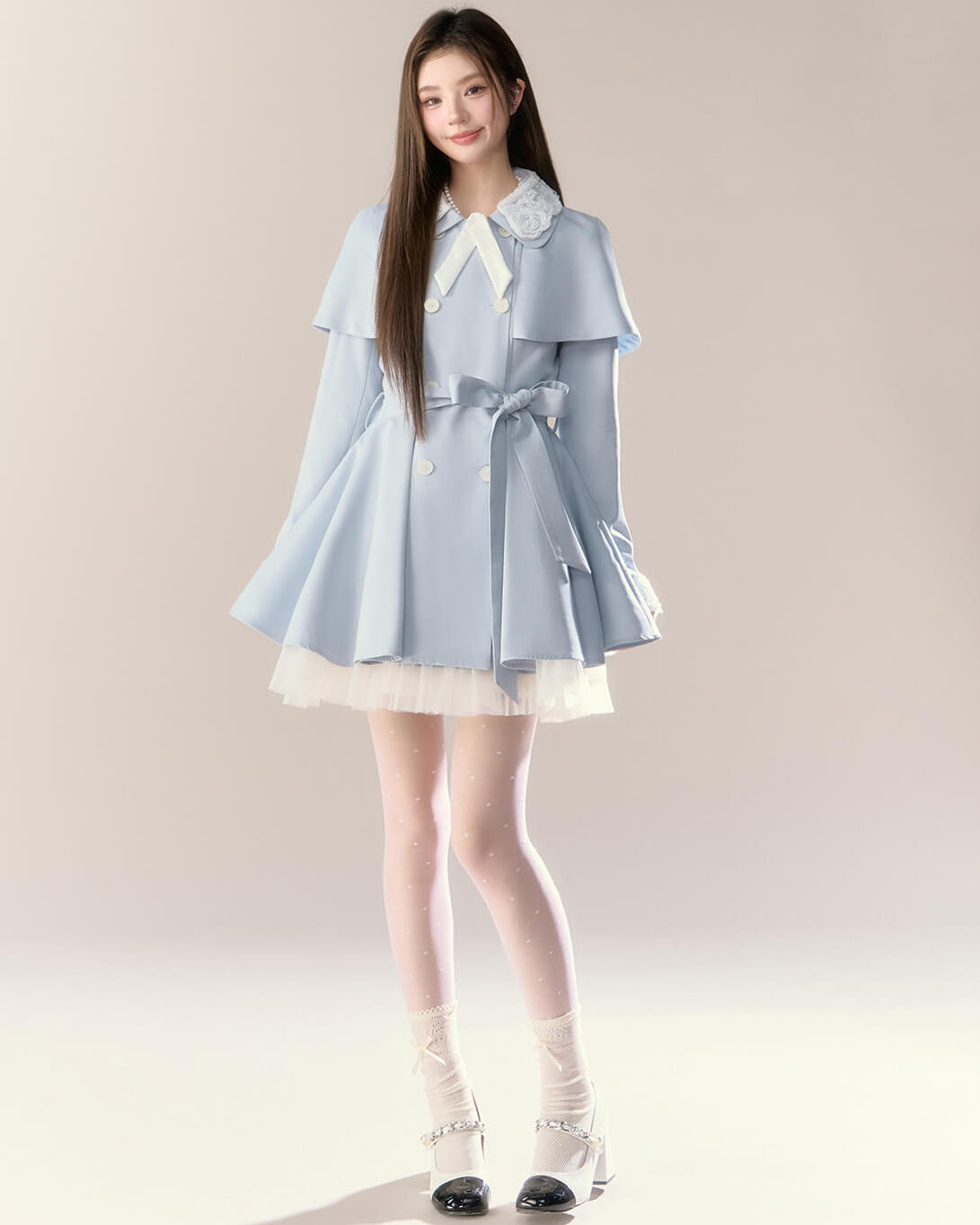 Romantic Cape Flare Dress Coat(全2色)