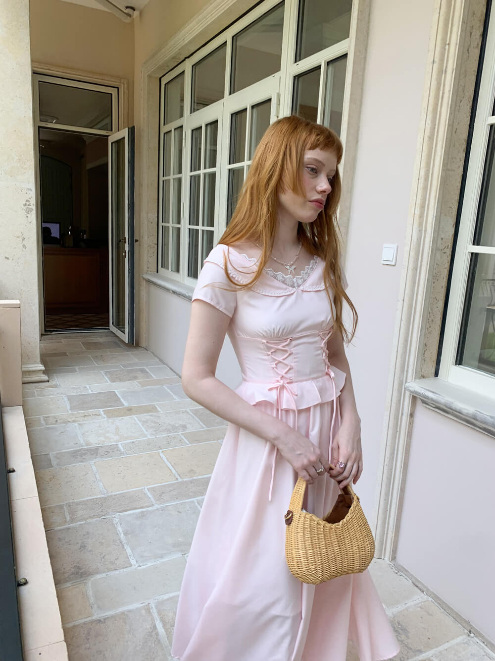 Laceup Sailor Pink Long Dress