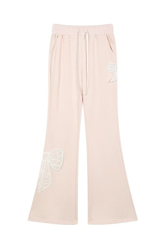 Big Ribbon Accent Sweat Pants(全2色)