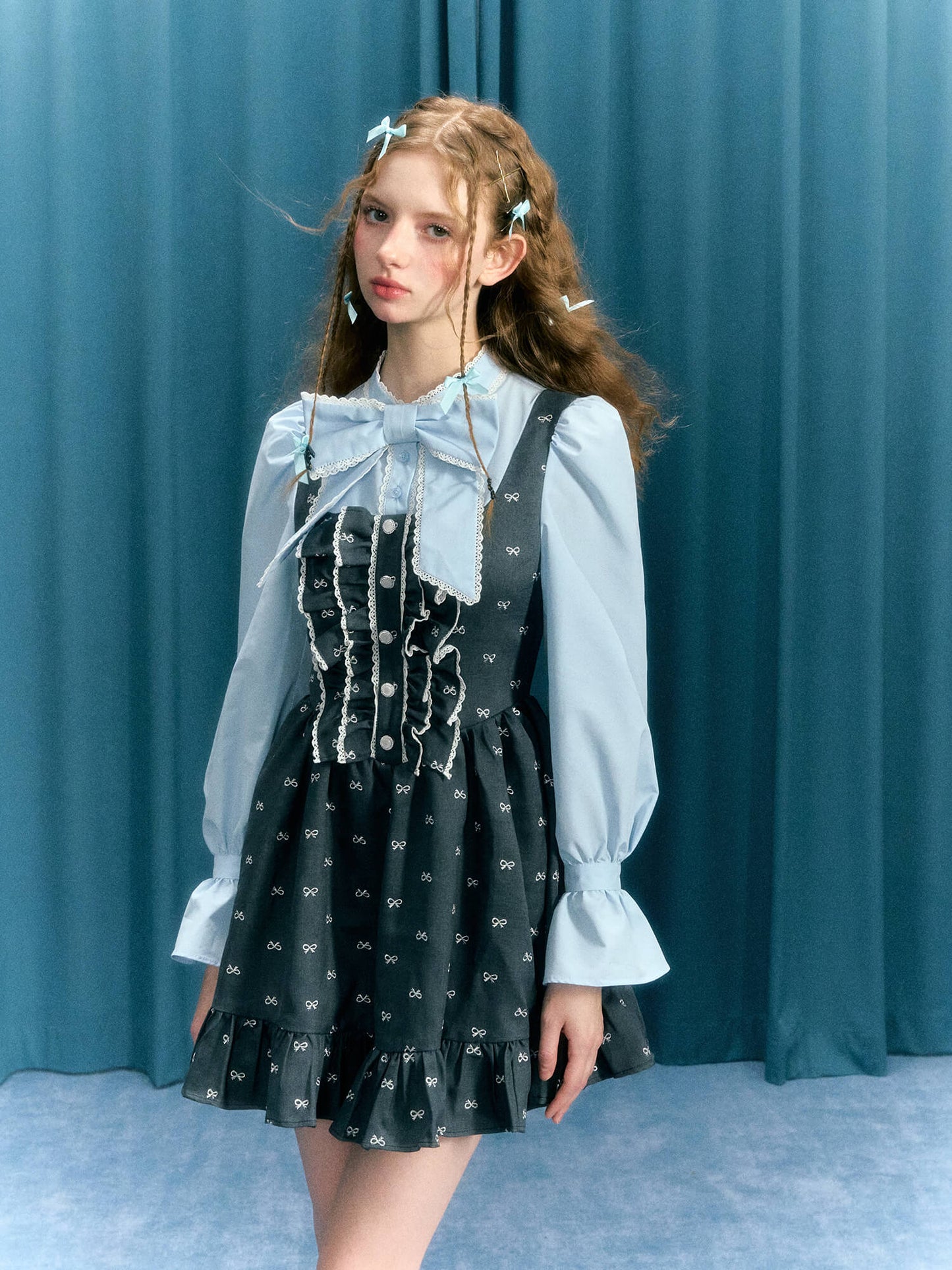 Romantic Blue Ribbon Dress