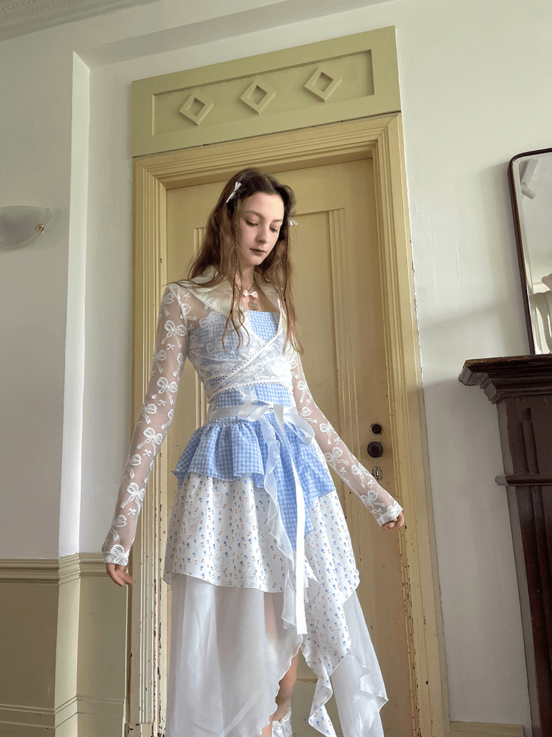 Frilly Bear Ribbon Camisole Dress(全2色)