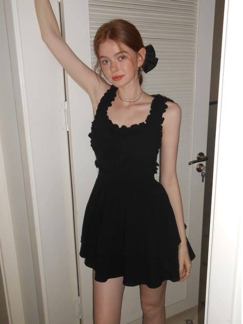 Frill Sleeveless Tiered Mini Dress