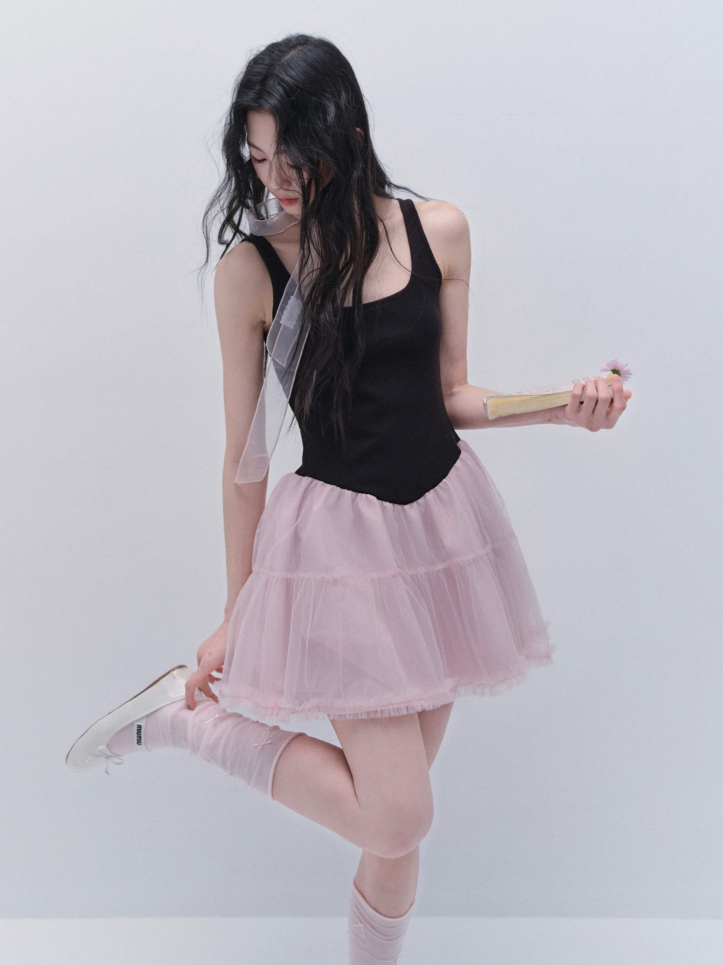 Ballerina Silhouette Pink Frill Dress