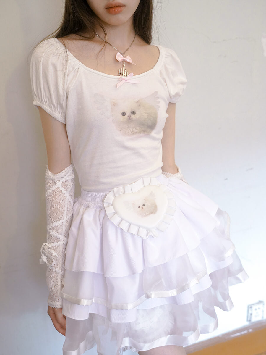 Baby Animal Heart Puff Tee(全2色)
