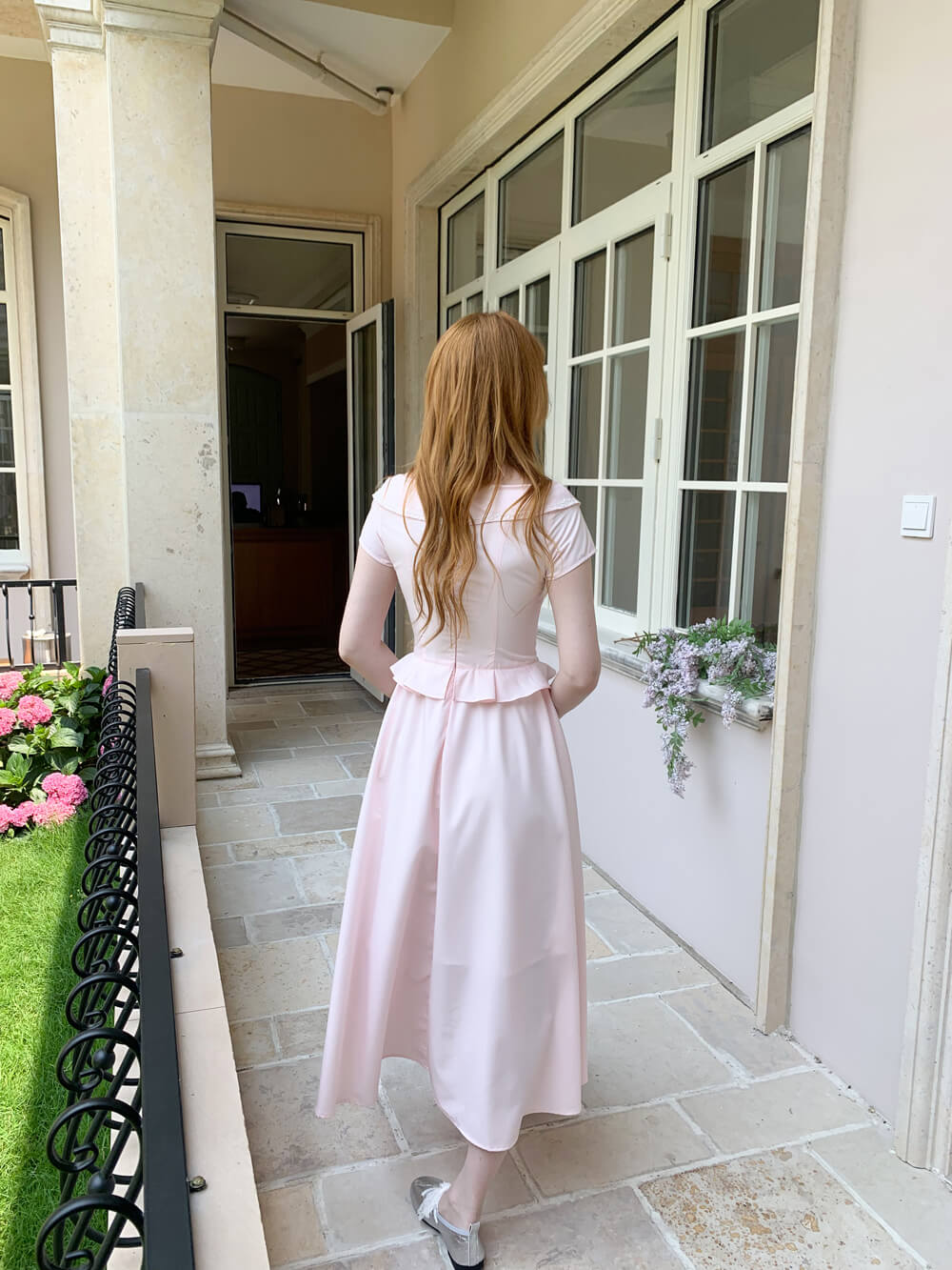 Laceup Sailor Pink Long Dress