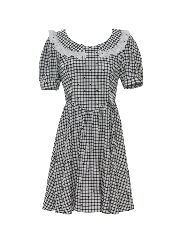 Gingham Heart Accent Classical Dress