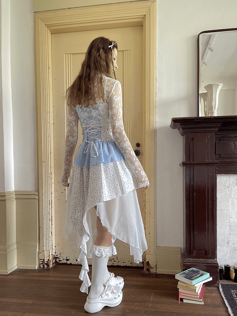 Frilly Bear Ribbon Camisole Dress(全2色)