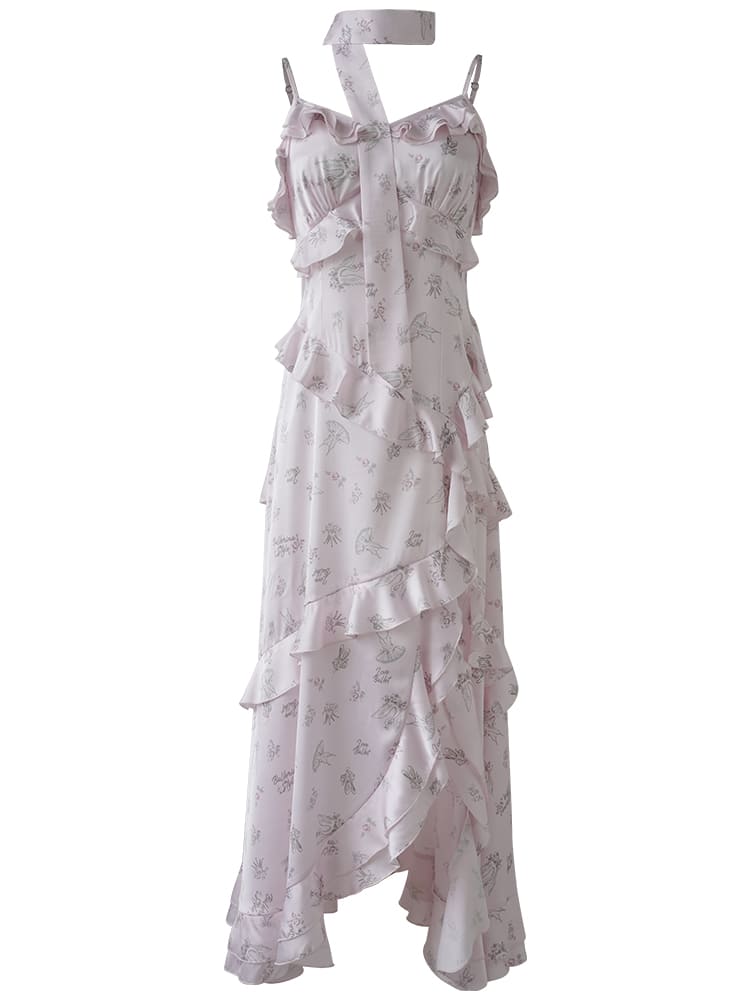 Lace Accent Long Vacation Dress