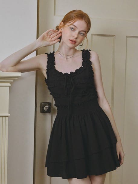 Frill Sleeveless Tiered Mini Dress