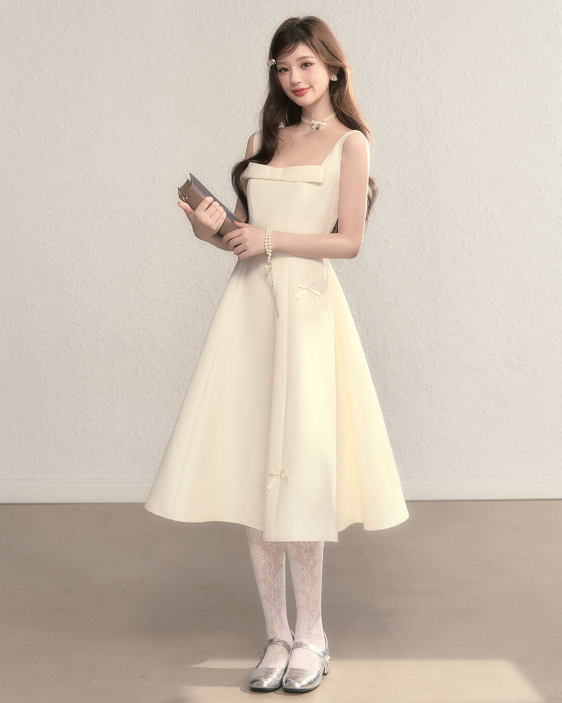 Romantic Ribbon Strap Dress(全2色)
