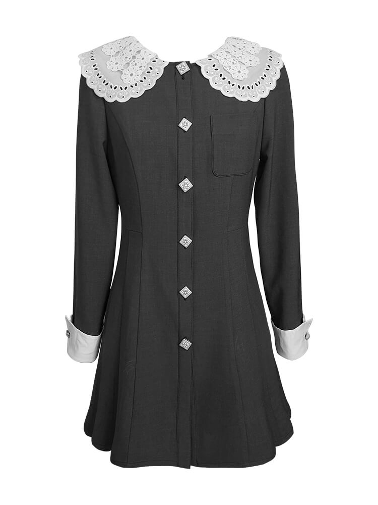 Royal Lady Collar Mini Dress