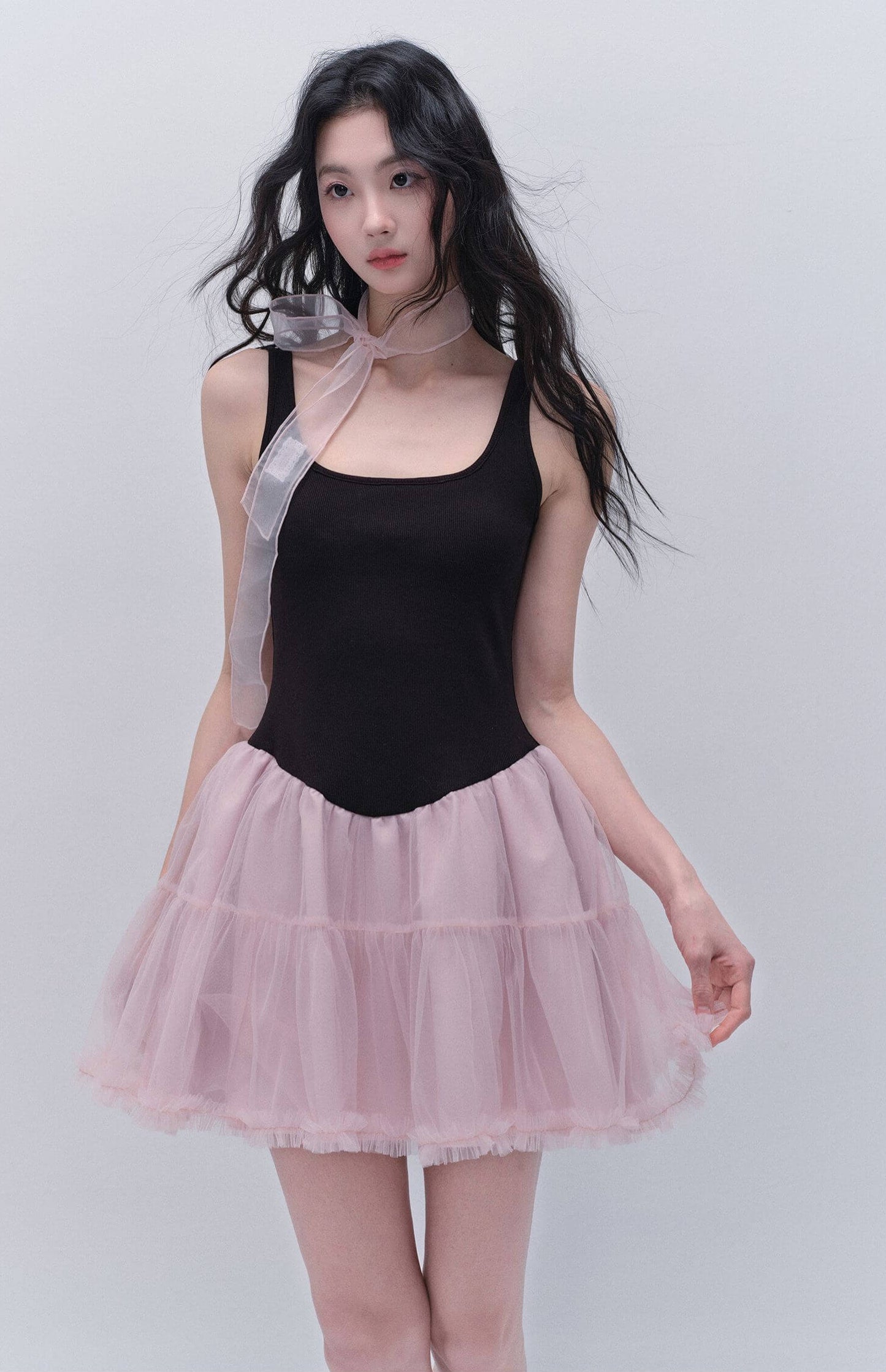 Ballerina Silhouette Pink Frill Dress