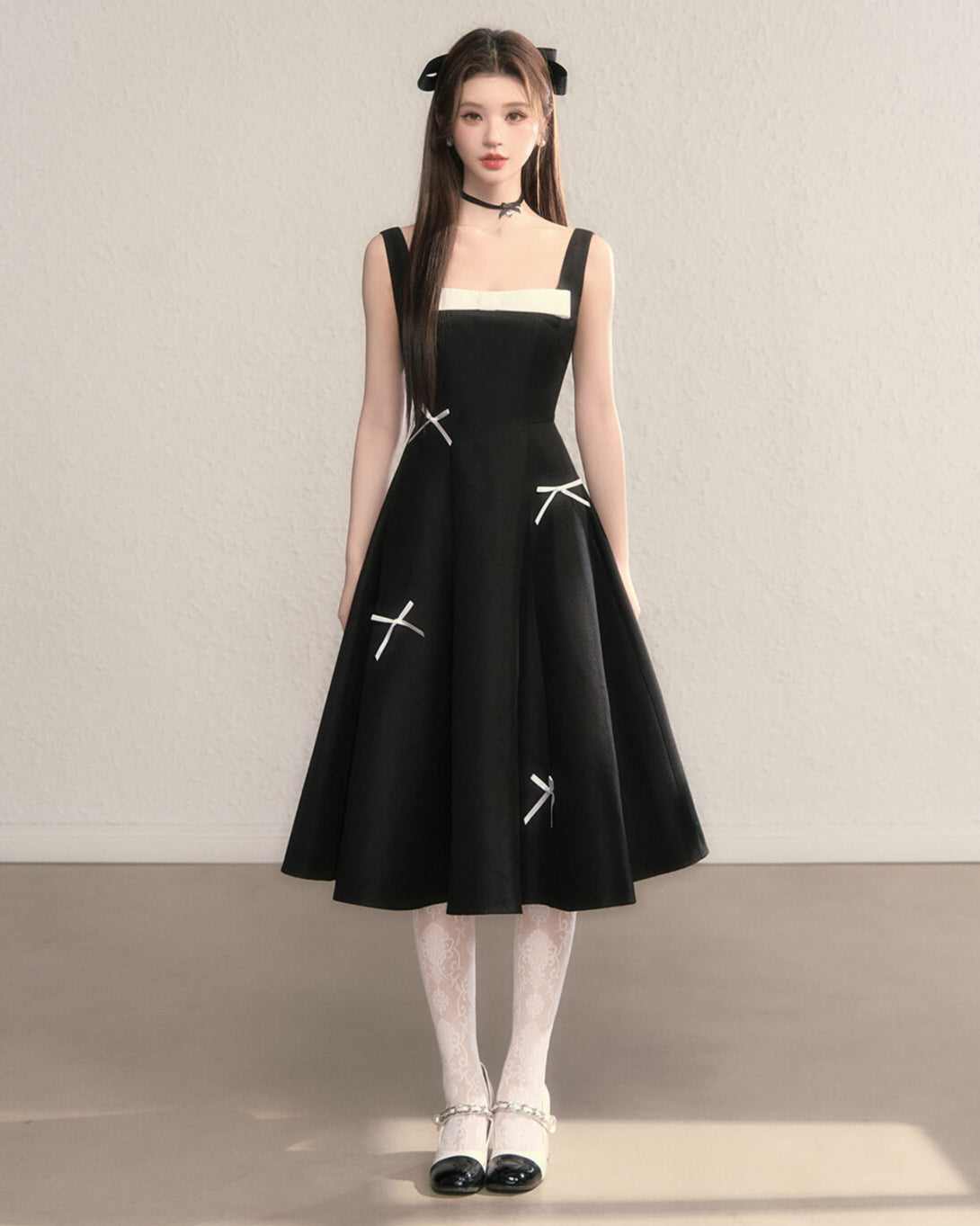 Romantic Ribbon Strap Dress(全2色)