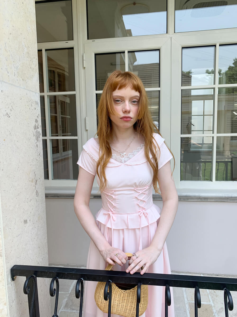 Laceup Sailor Pink Long Dress