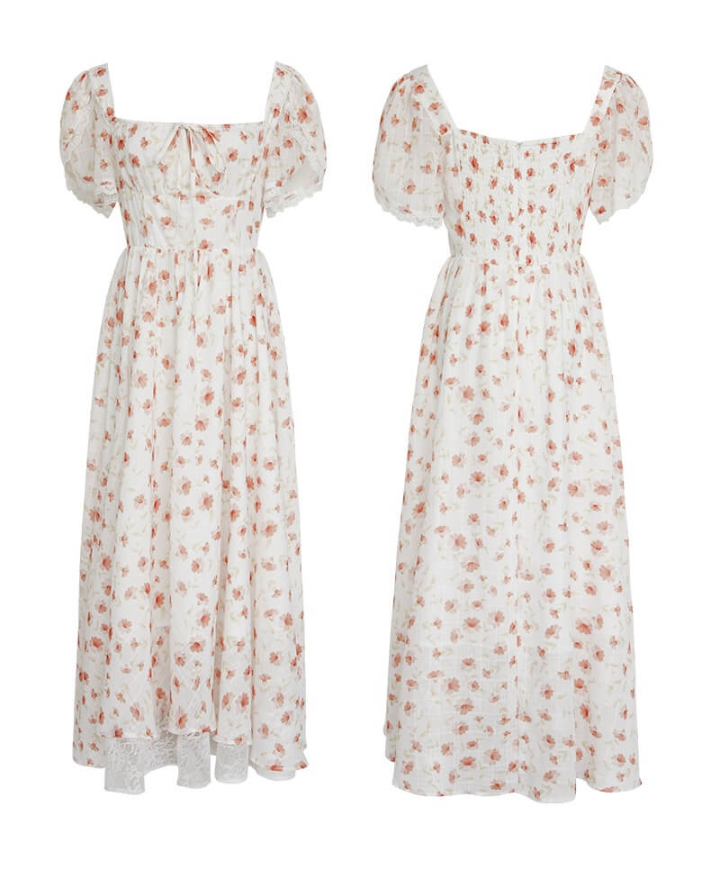 Floral Natural Tiered Dress