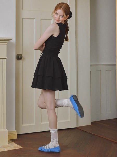 Frill Sleeveless Tiered Mini Dress