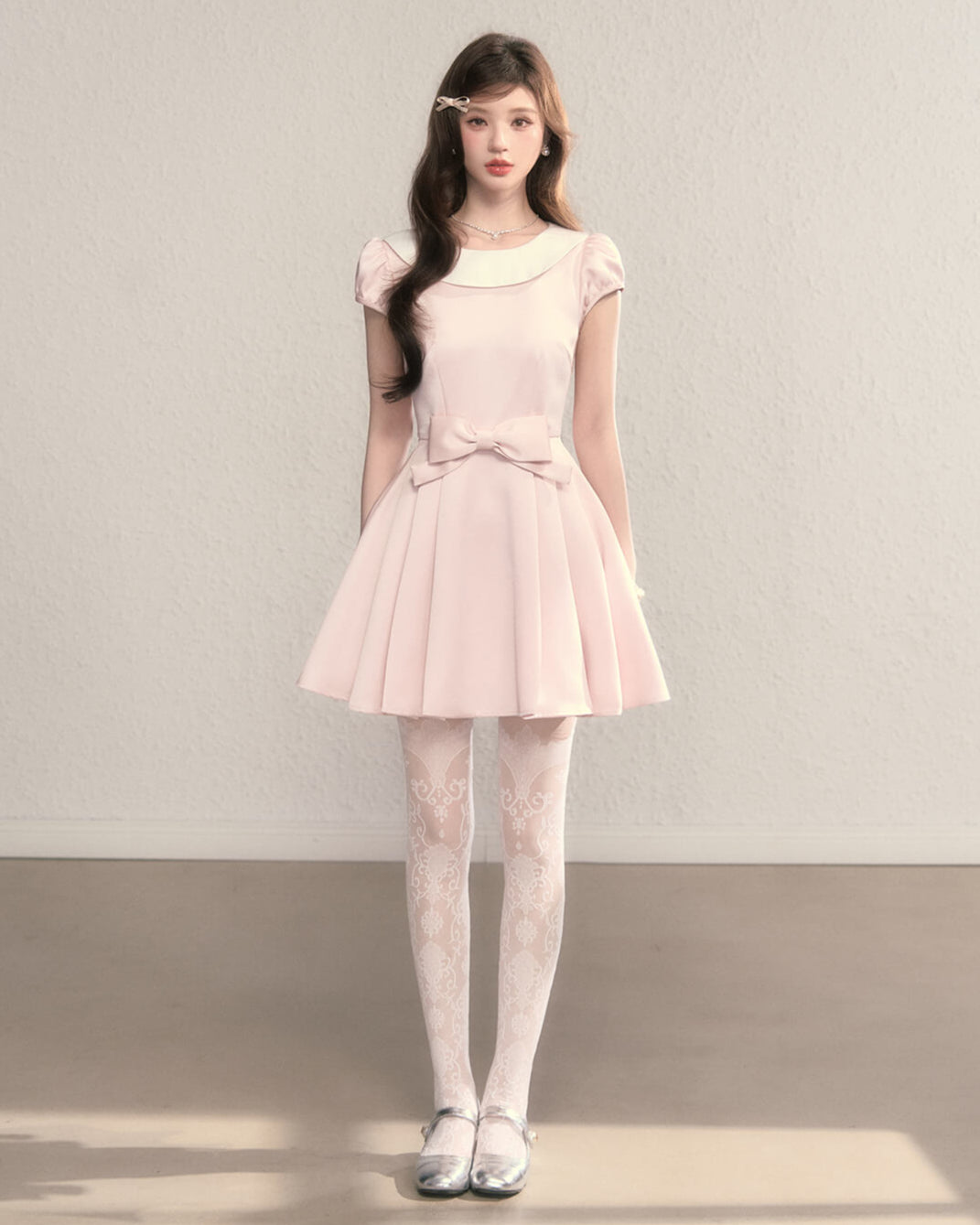 Sugar Pink Ribbon Flare Dress