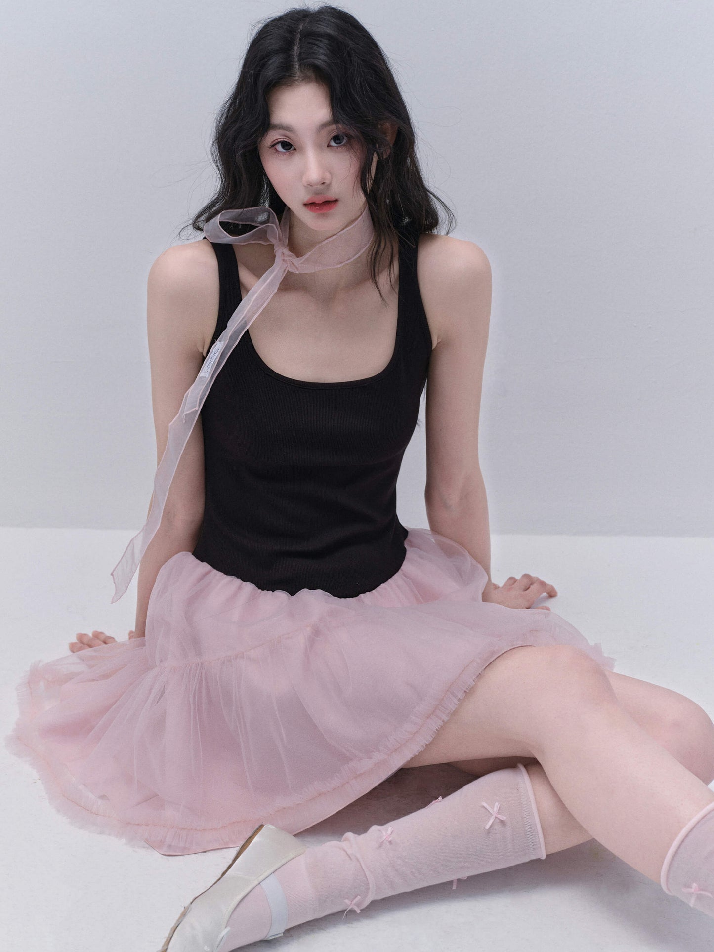 Ballerina Silhouette Pink Frill Dress