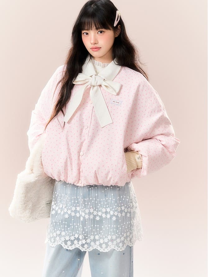 Ribbon Charm Pink Blouson