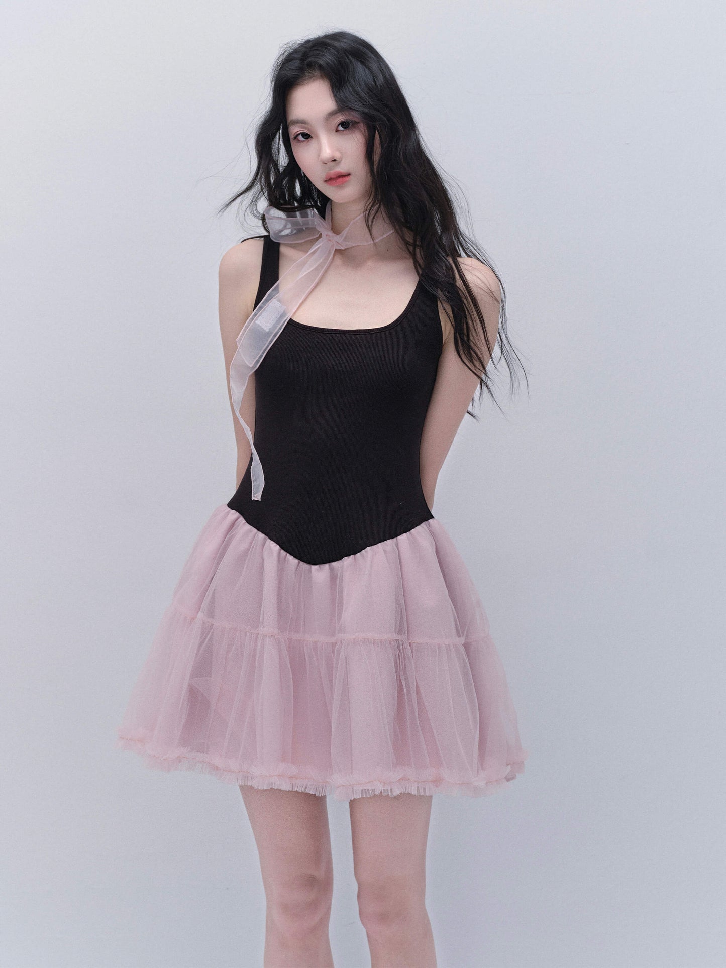 Ballerina Silhouette Pink Frill Dress
