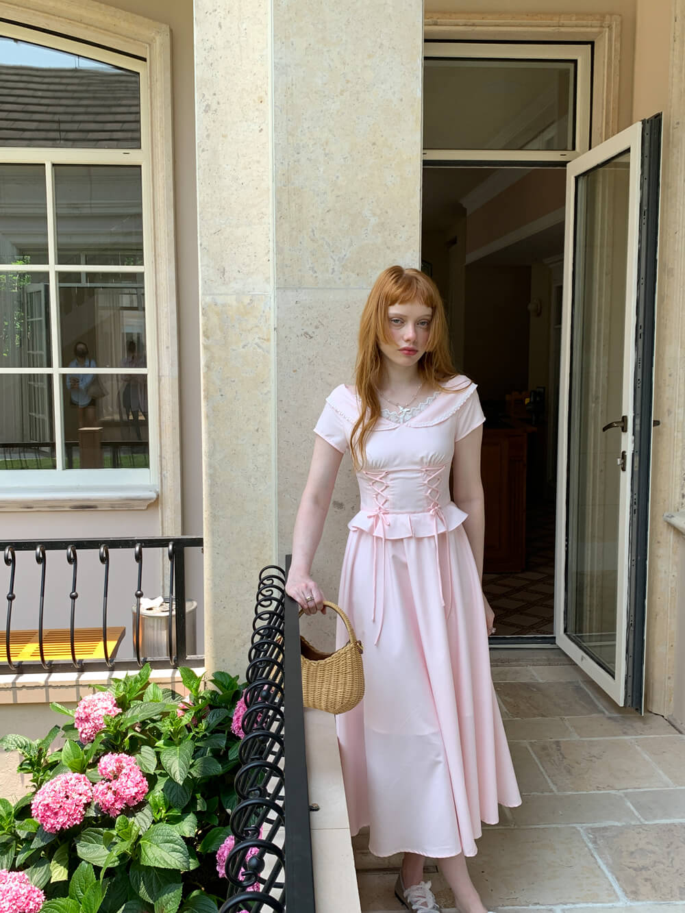 Laceup Sailor Pink Long Dress