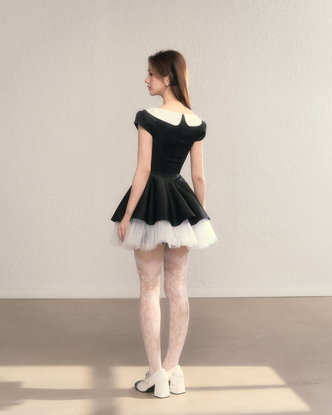 Twinkle Collar Tulle Dress(全2色)