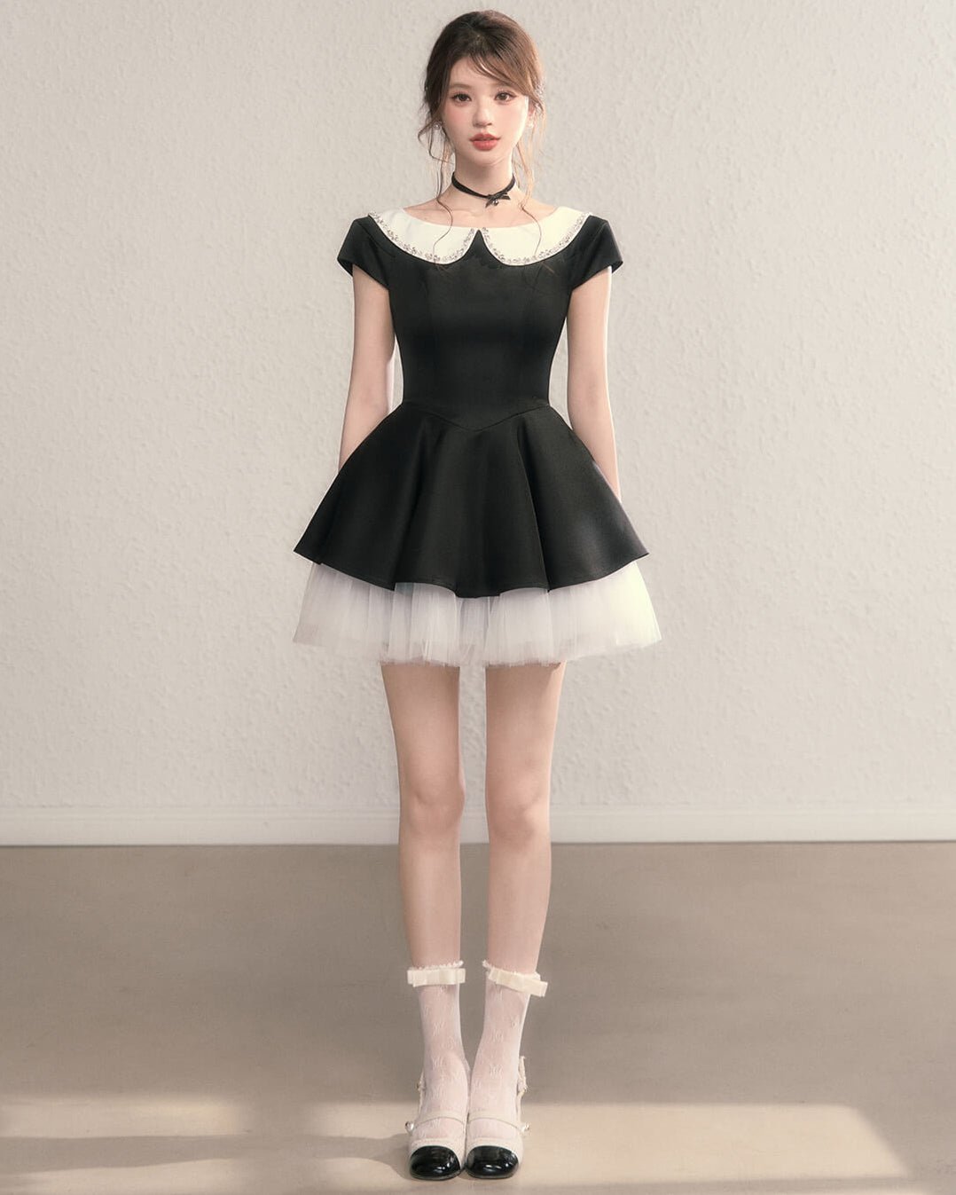 Twinkle Collar Tulle Dress(全2色)