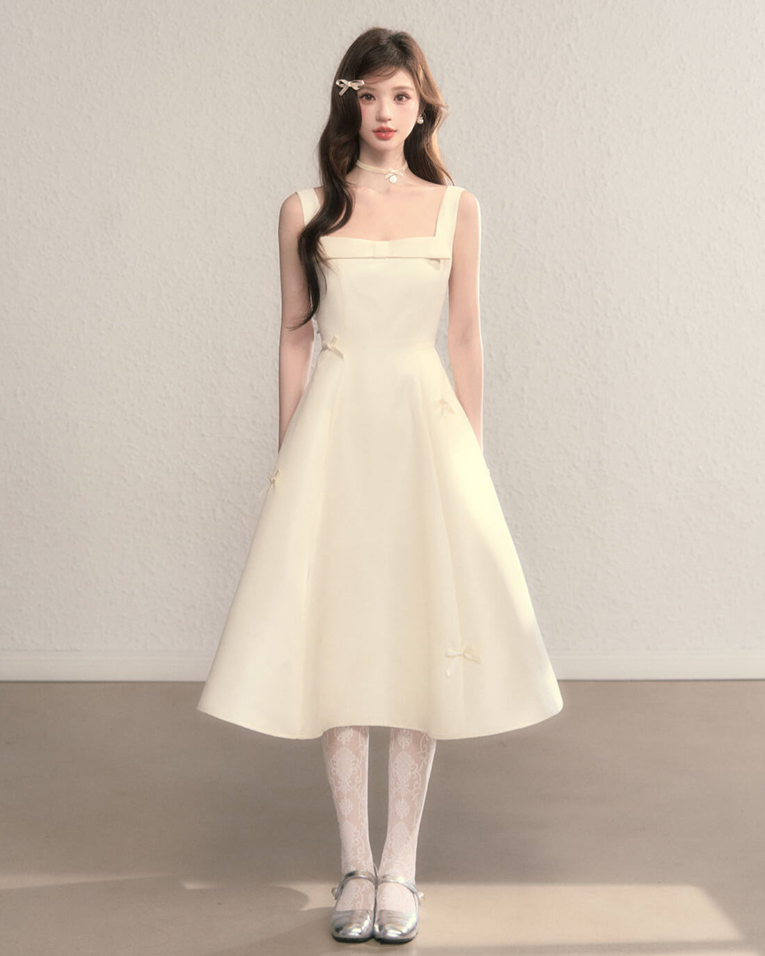 Romantic Ribbon Strap Dress(全2色)