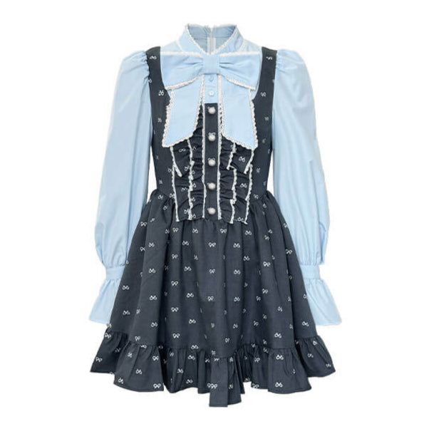 Romantic Blue Ribbon Dress