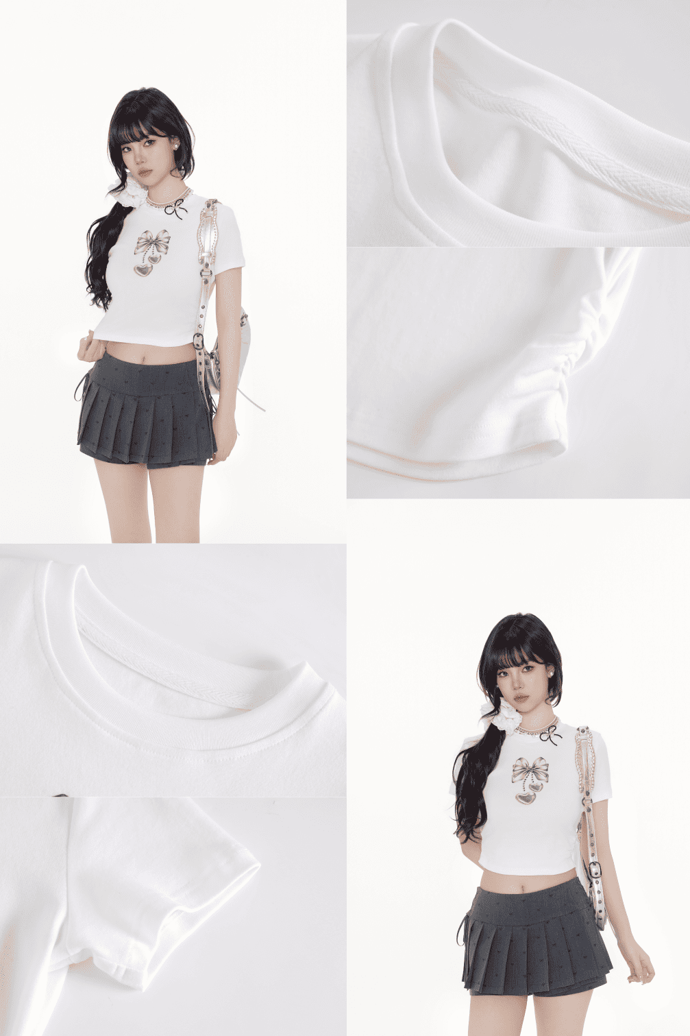 Ribbon & Heart Monotone T-Shirt