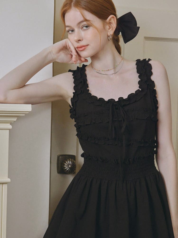 Frill Sleeveless Tiered Mini Dress