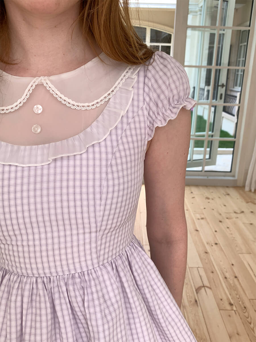 Marshmallow Check Girly Blouse