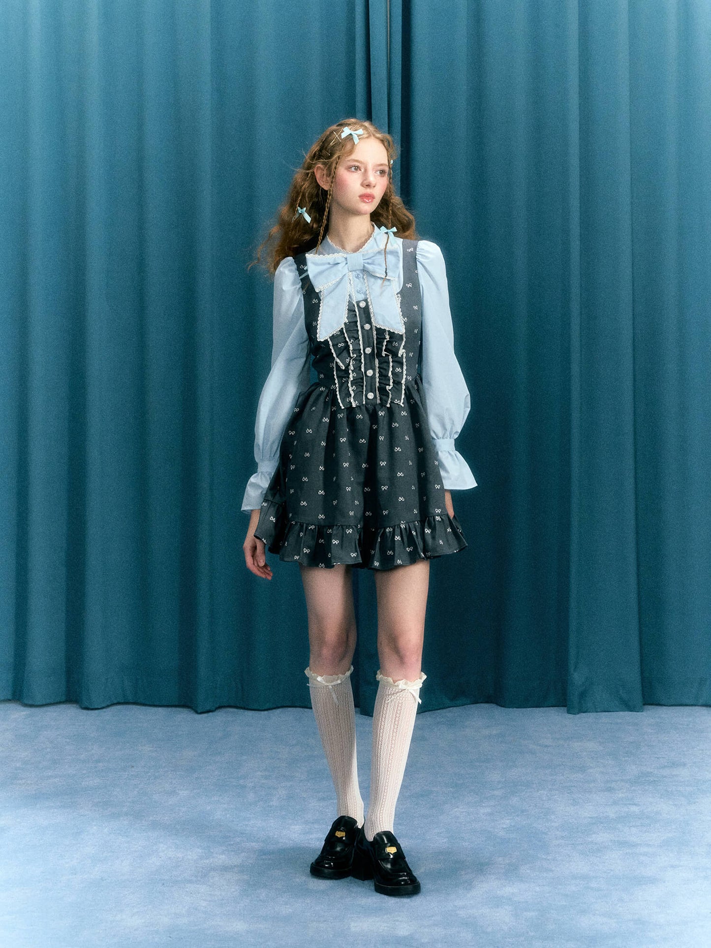 Romantic Blue Ribbon Dress