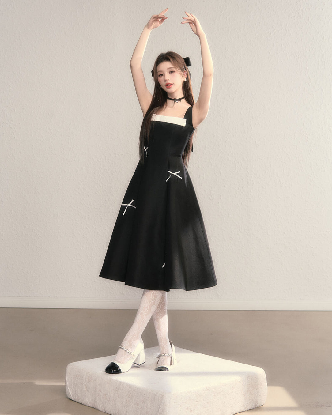 Romantic Ribbon Strap Dress(全2色)