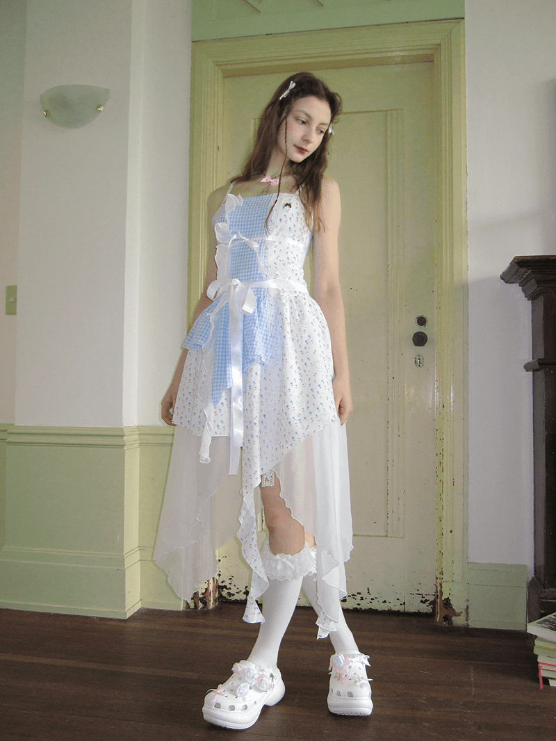 Frilly Bear Ribbon Camisole Dress(全2色)