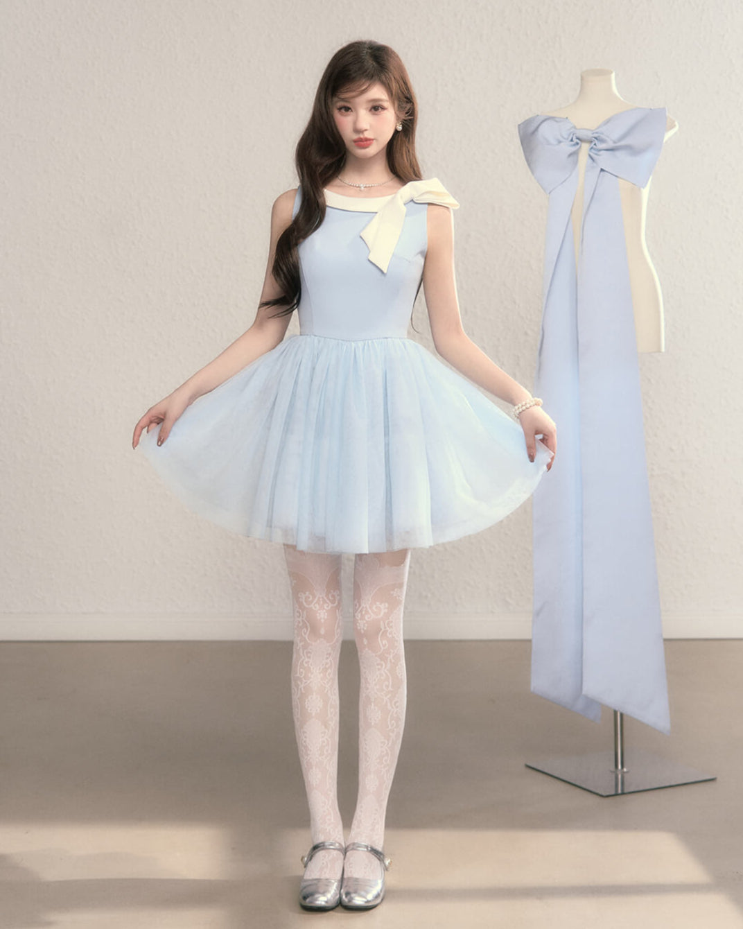 Pastel Charm Ribbon Dress(全2色)
