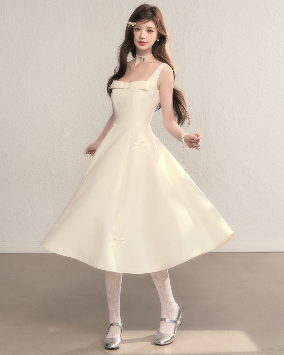 Romantic Ribbon Strap Dress(全2色)