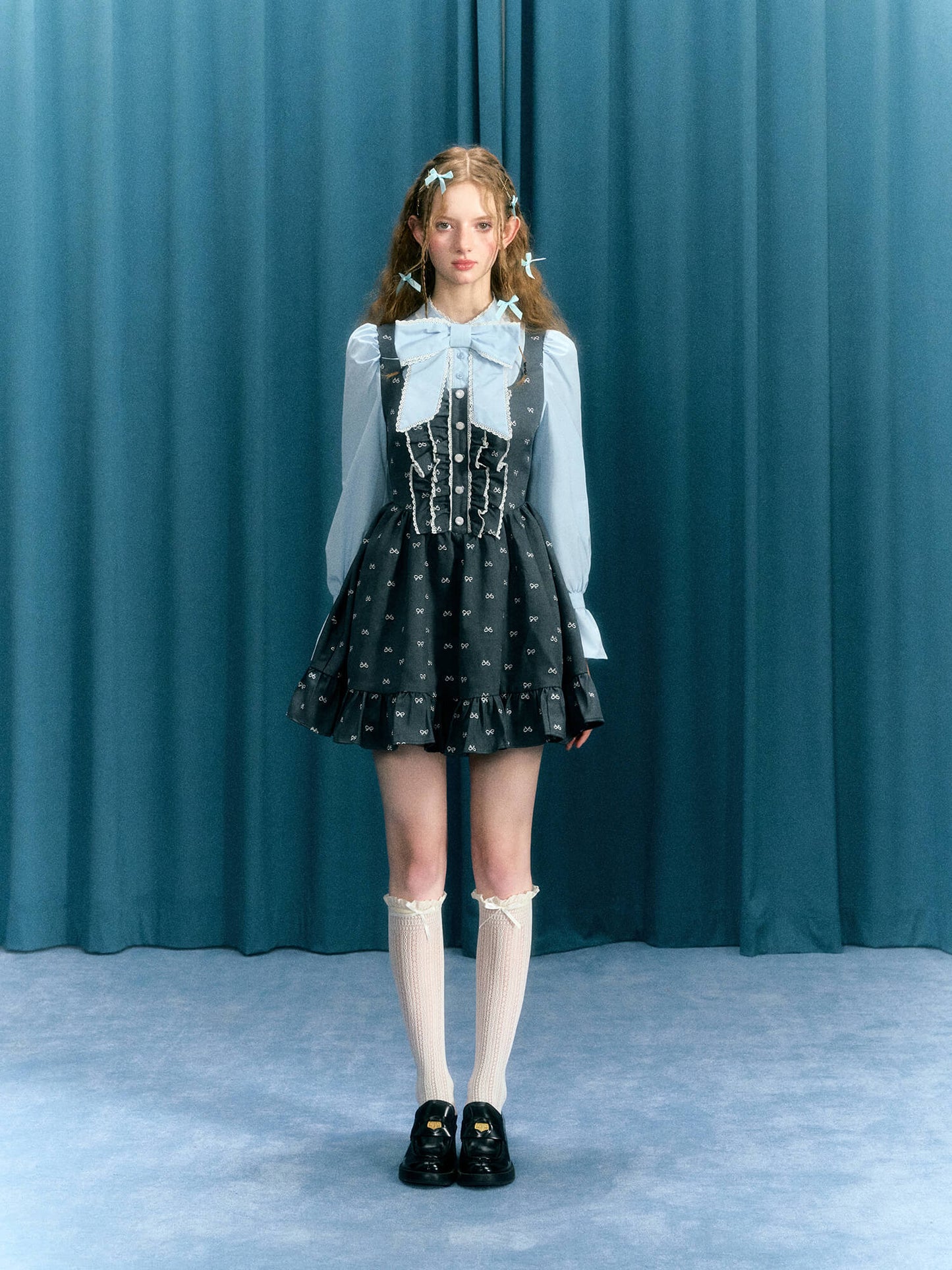 Romantic Blue Ribbon Dress