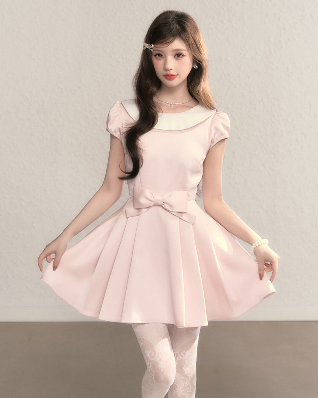 Sugar Pink Ribbon Flare Dress