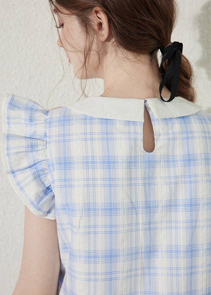Baby Blue Gingham Ruffle Dress