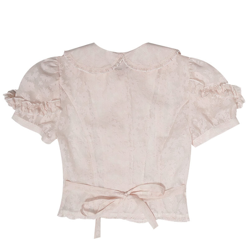Romantic Sheer Puff Sleeve Blouse