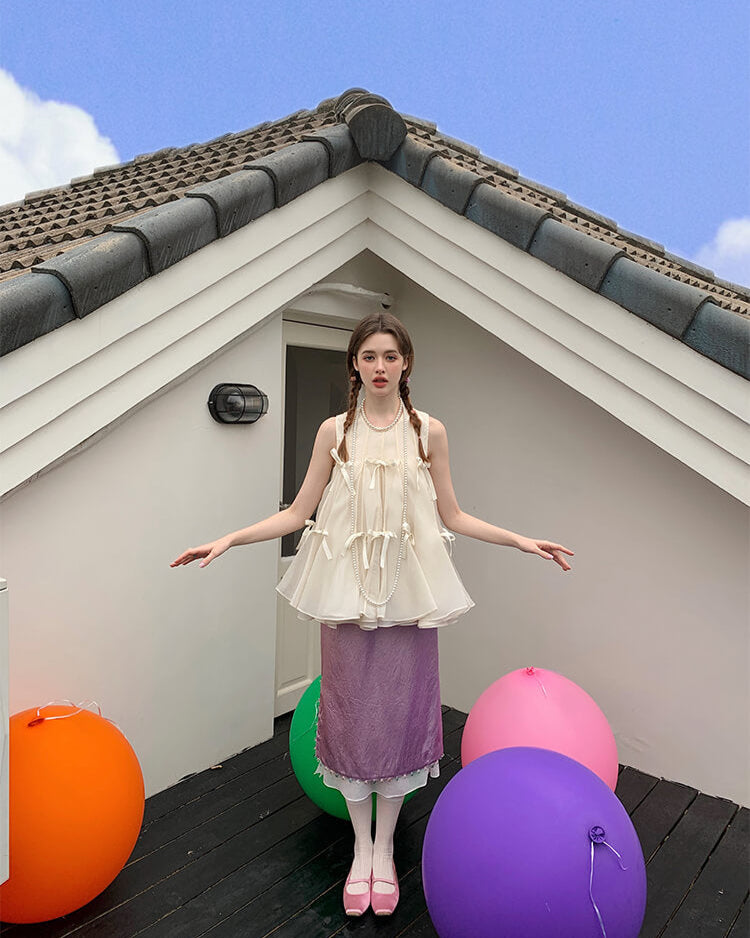 Princess Ribbon Chiffon Tunic