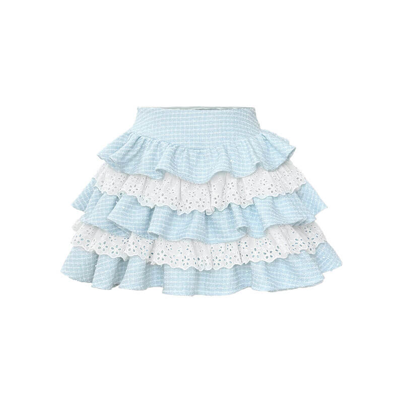 Romantic Frill Tweed Layered Skirt(全2色)