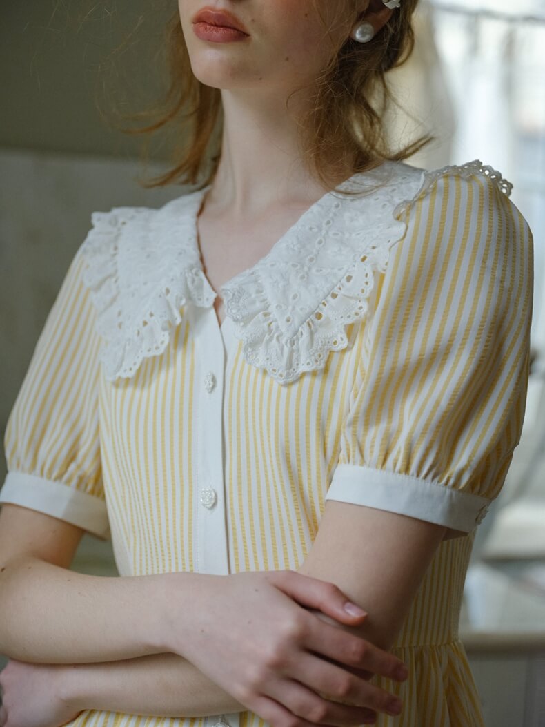 Country Classic Lace Collar Dress