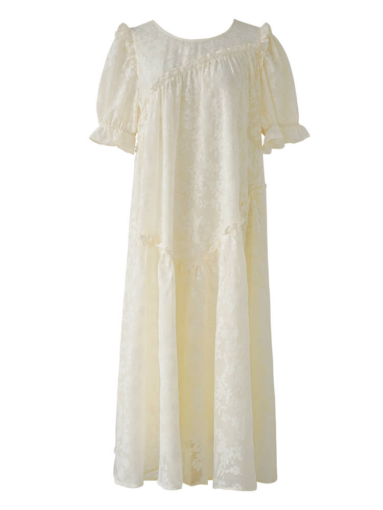 Milky White Floral Airy Dress