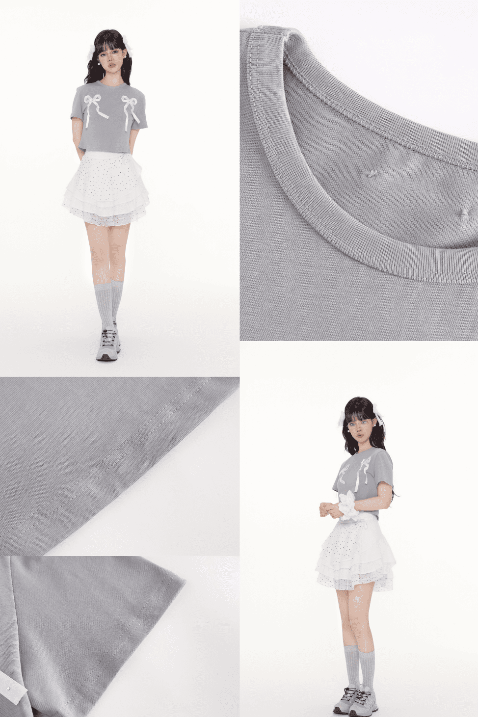 Sweet Double Ribbon T-shirt(全2色)