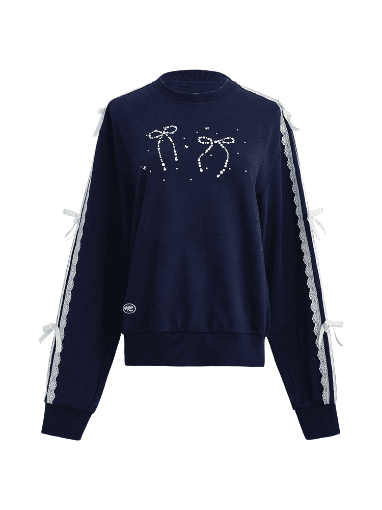 Lace & Ribbon Jersey Style Sweatshirt